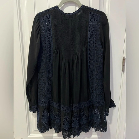 Johnny Was | Embroidered Black and Navy Blouse | Size: XS - Picture 2 of 12